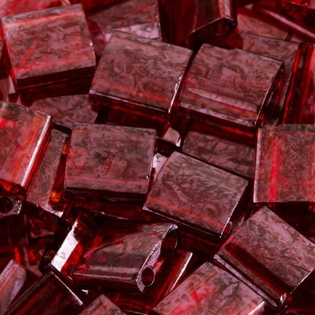 ミユキティラ/ハーフティラ/クォーターティラ 2穴ビーズ ガーネットゴールドラスター (# 0304) ガラス製 日本製