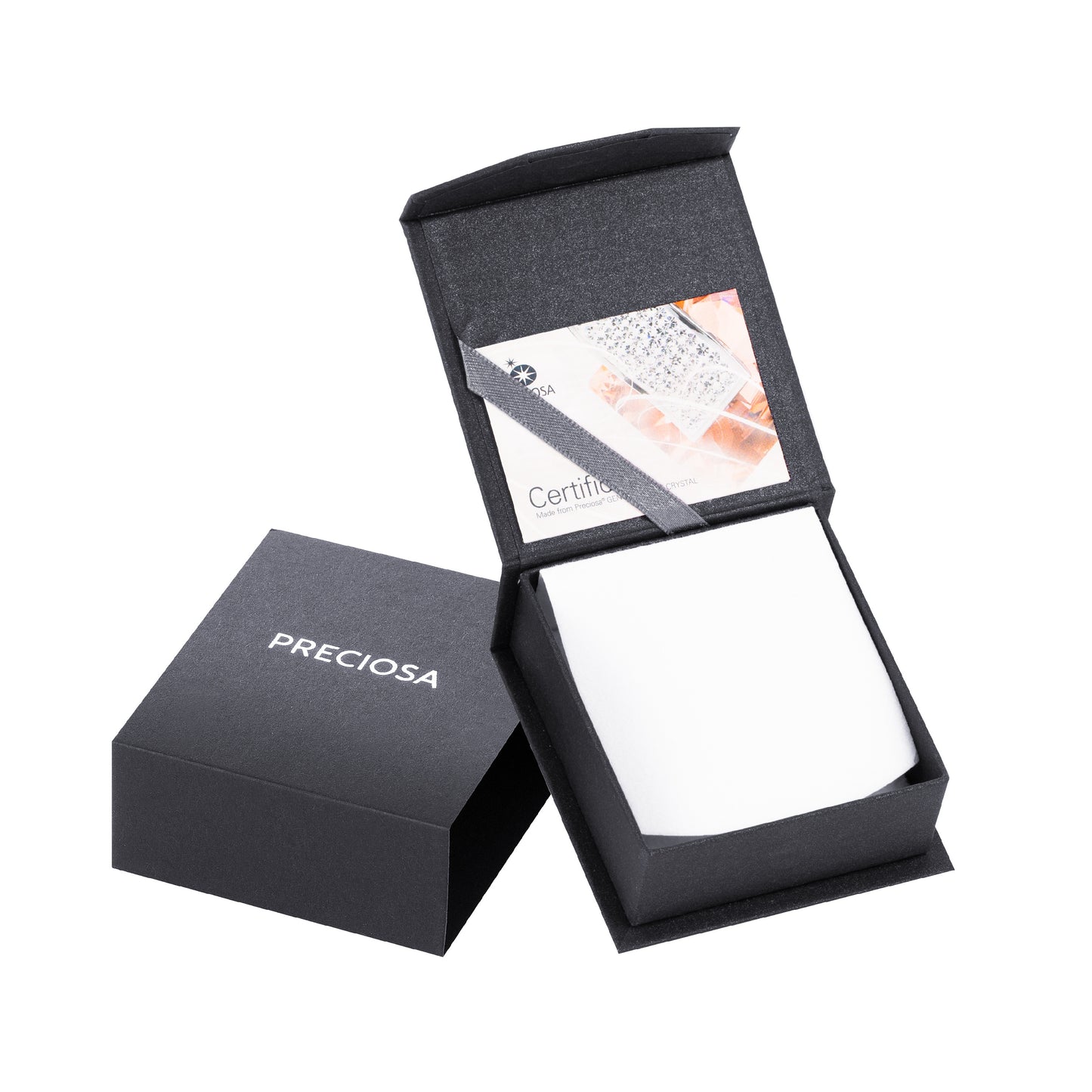 Earrings Amore Rhodium Plated Jewelry, Czech Crystal Glass Preciosa, Czech Bohemia PRECIOSA BEAUTY Jewelry, Crystal Clear / White