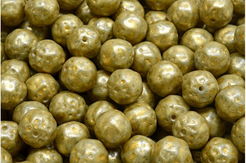 Pressed Beads, White Opal 84312 86720 (02020-84312-86720), Glass, Czech Republic