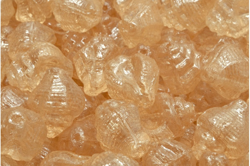 OUTLET 10 grams Murex Shell Beads, 15 x 12 mm, Crystal Luster Brown Full Coated (00030-14413), Glass, Czech Republic