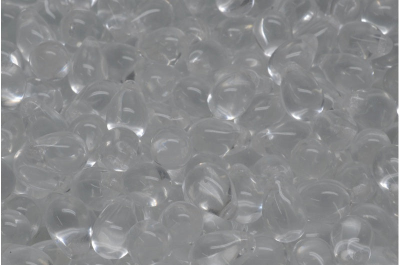 Drop Beads, Crystal (00030), Glass, Czech Republic