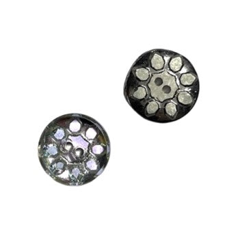 6個入り ハンドペイントガラスボタン(飾り付き)、サイズ6(13.5 mm)、ガラス、チェコ共和国