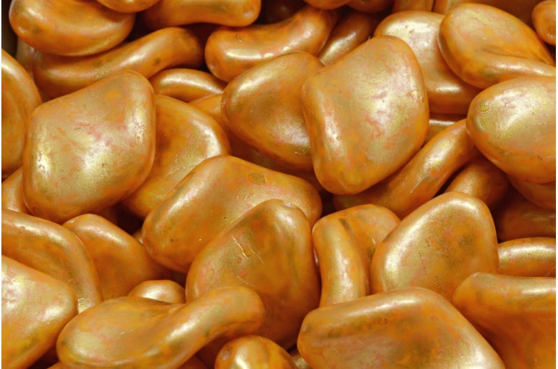 Pressed Beads, White 84303 86720 (02010-84303-86720), Glass, Czech Republic