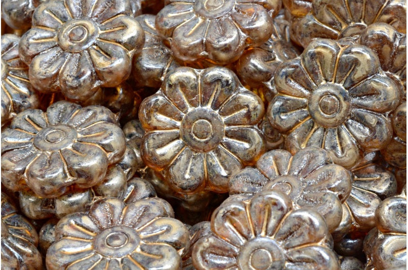 雏菊花珠,R0103 Travertin 86710 (R0103-86800-86710),玻璃,捷克共和国