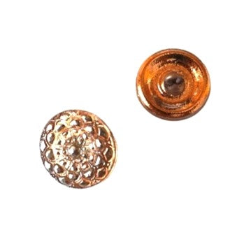 1個 手描きガラスボタン(飾り付き)、サイズ8(18 mm)、ガラス、チェコ共和国