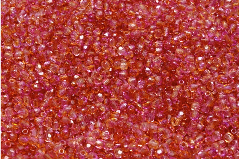 ファセットラウンドファイアポリッシュビーズ、クリスタル45016(00030-45016)、ガラス、チェコ共和国