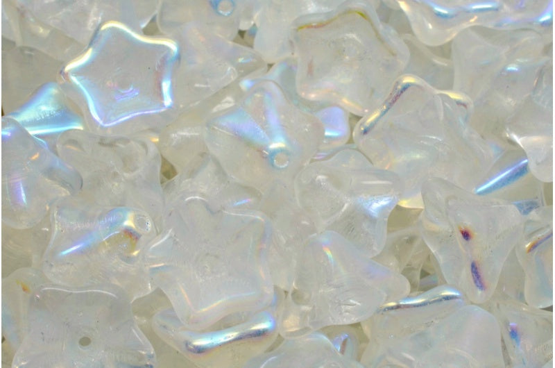 Petunia Flower Beads, Crystal Ab (00030-28701), Glass, Czech Republic