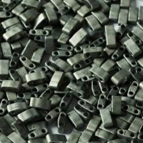 Miyuki Tila / Half Tila / Quater Tila 2-hole Beads, Crystal Chrome Full Matted (HTL55105), Glass, Japan