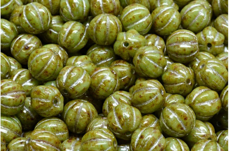 OUTLET 10 克瓜珠,8 x 8 毫米,R2532 石灰华银衬里 (R2532-86800-54301),玻璃,捷克共和国