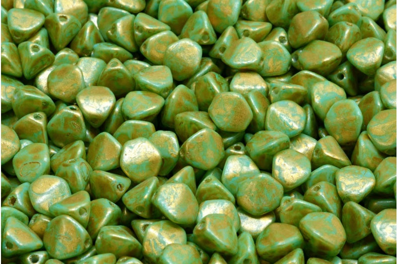 ピンチビーズ、ホワイト 84309 ゴールドスプラッシュ (02010-84309-86720)、ガラス、チェコ共和国