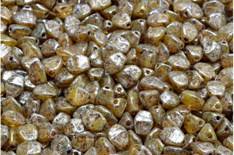 Pinch Beads, Yellow Travertin 34301 (R0812-86800-34301), Glass, Czech Republic