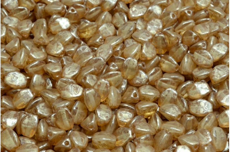 OUTLET 10克 捏珠,5 x 5毫米,水晶哑光金溅(00030-84100-86710),玻璃,捷克共和国