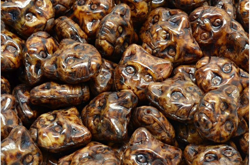 猫嘴珠,17113 Travertin (17113-86800),玻璃,捷克共和国