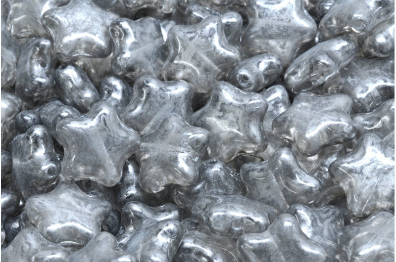 Flat Star Beads, Crystal 86700 (00030-86700), Glass, Czech Republic