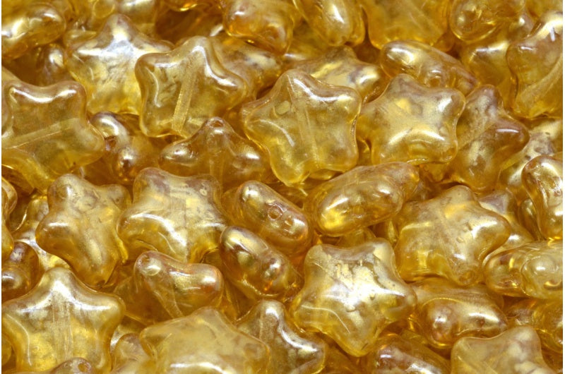 フラットスタービーズ、クリスタルゴールドスプラッシュ(00030-86720)、ガラス、チェコ共和国