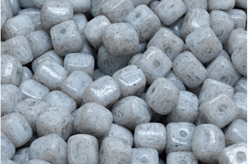 キューブビーズ、ホワイトライトグレー(02010-34311)、ガラス、チェコ共和国