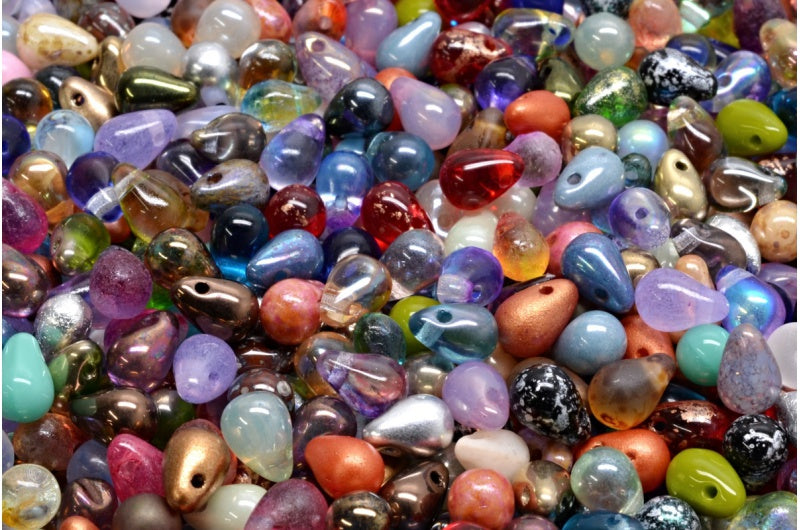 Drop Beads, 1 Mix1 (00001-mix1), Glass, Czech Republic