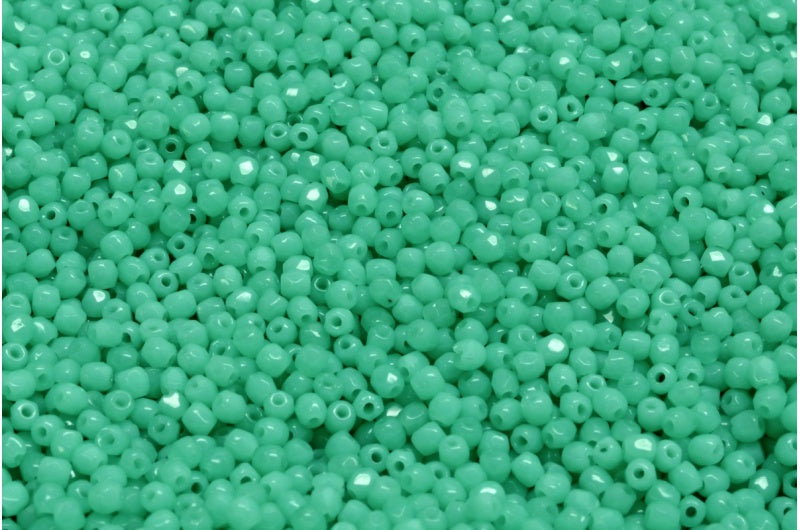 ファセットラウンドファイアポリッシュビーズ、ターコイズ(63130)、ガラス、チェコ共和国