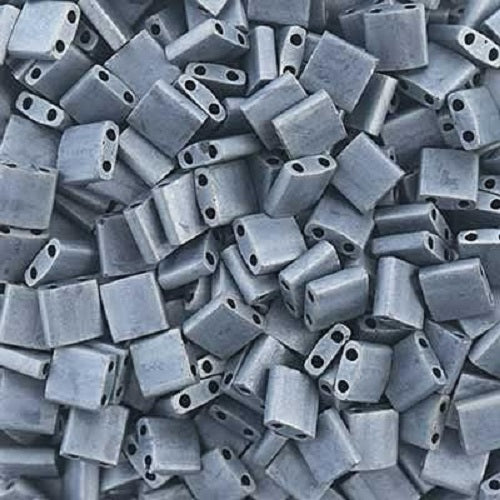 Miyuki Tila / Half Tila / Quater Tila 2-hole Beads, Gunmetal Matte (HTL2001), Glass, Japan