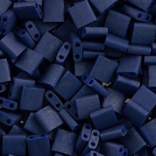 ミユキ ティラ/ハーフティラ/クォーターティラ 2穴ビーズ マットコバルト (TL2075) ガラス製 日本製