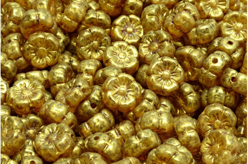 マロウフラワー、クリスタルゴールドラスタースポット(00030-65322)、ガラス、チェコ共和国