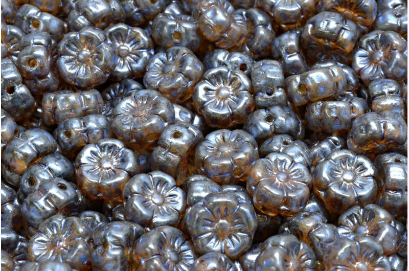 マロウフラワー、クリスタルグリーンラスタースポット(00030-65325)、ガラス、チェコ共和国