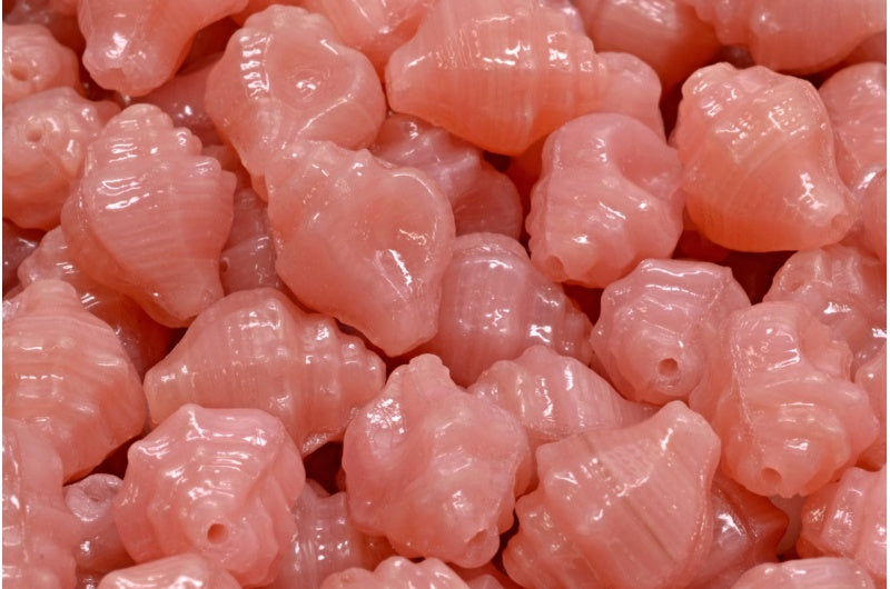 捷克共和国产 10 克装 Murex 贝壳珠,15 x 12 毫米,蛋白石粉色 (71111),玻璃材质