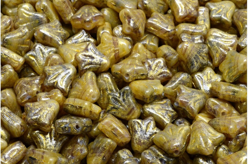 OUTLET 10 grams Lily Flower Beads, 9 x 9 mm, R2239 Light Yellow (R2239-34302), Glass, Czech Republic