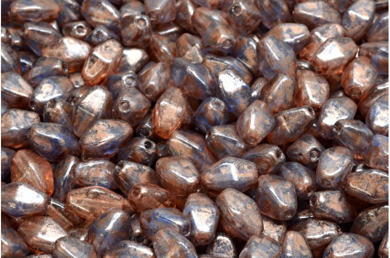 Olive Oval Pressed Glass Beads With Edges, R0305 86750 (R0305-86750), Glass, Czech Republic