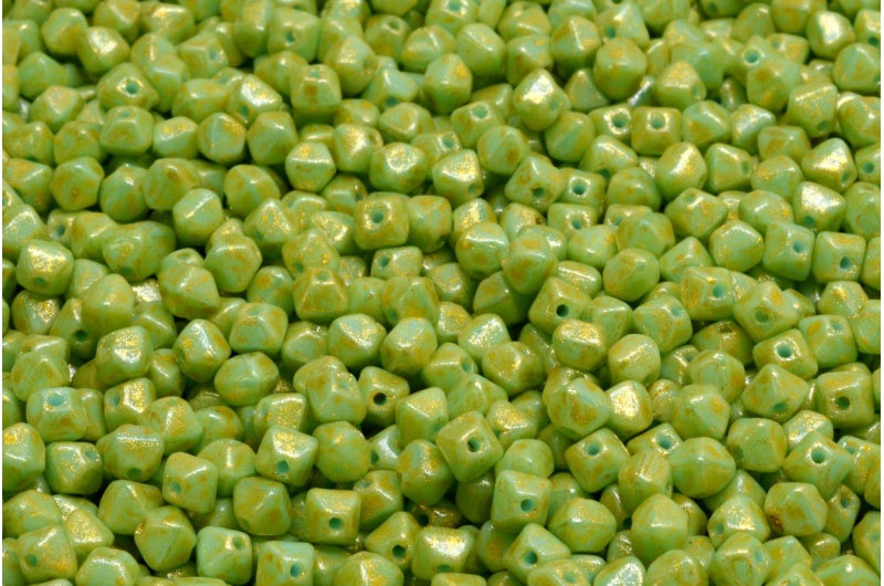 双円錐ビーズ、ブルーライトイエロー(63010-34302)、ガラス、チェコ共和国