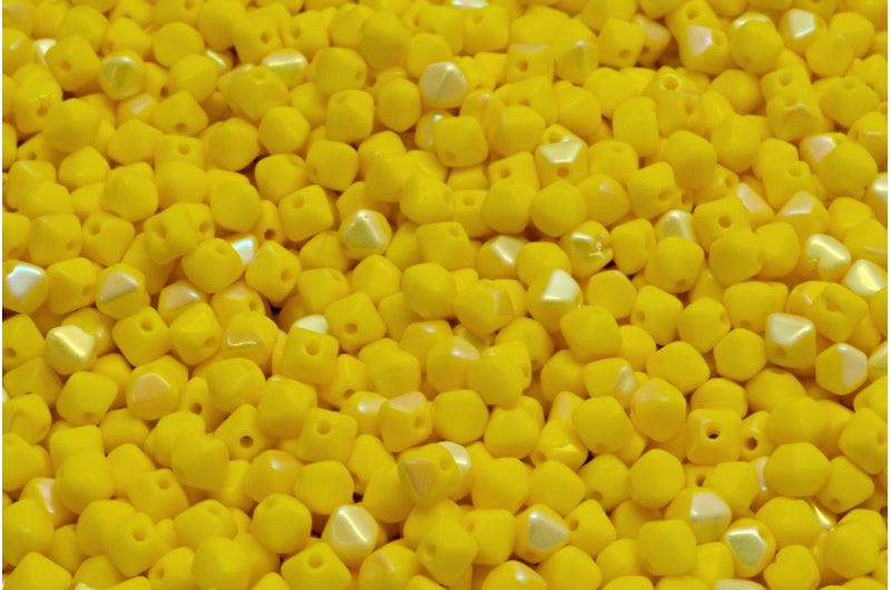 双円錐ビーズ、イエローAb(83120-28701)、ガラス、チェコ共和国