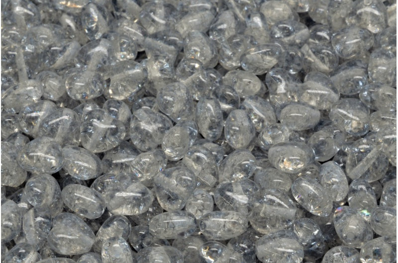 ハートビーズ、クリスタルクラックライトグレー(00030-85500-34311)、ガラス、チェコ共和国