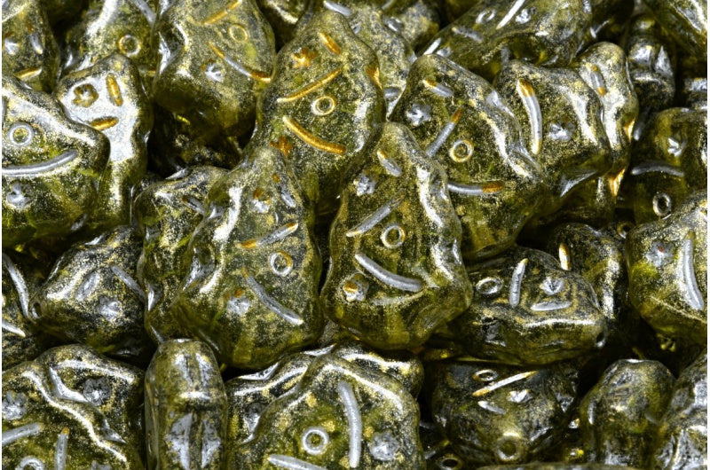 クリスマスツリービーズ、透明グリーン、シルバーライン、ライトイエロー(50230-54301-34302)、ガラス、チェコ共和国