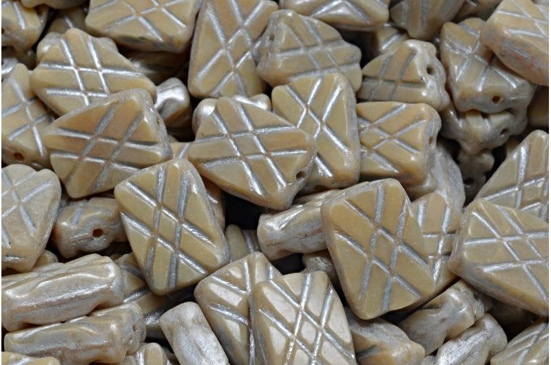 桌面切割设计的矩形珠子,赤铁矿银色飞溅(14400-86700),玻璃,捷克共和国