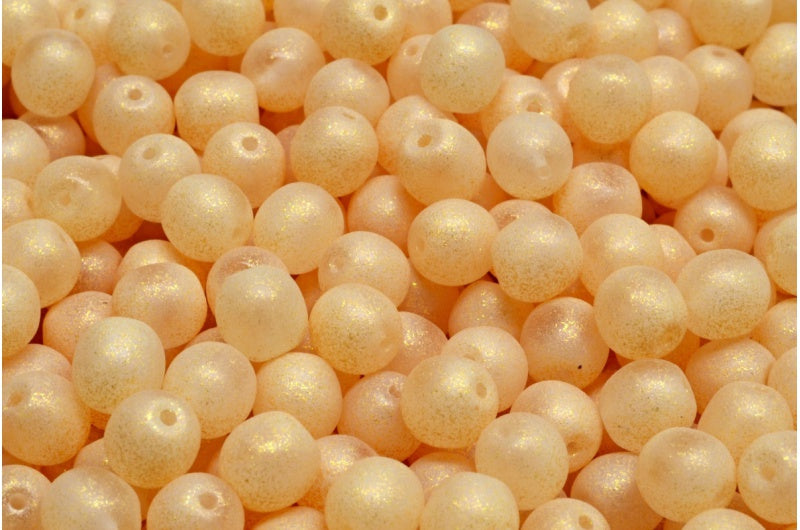 ラウンドドラックビーズ、クリスタルオレンジ(00030-542014)、ガラス、チェコ共和国