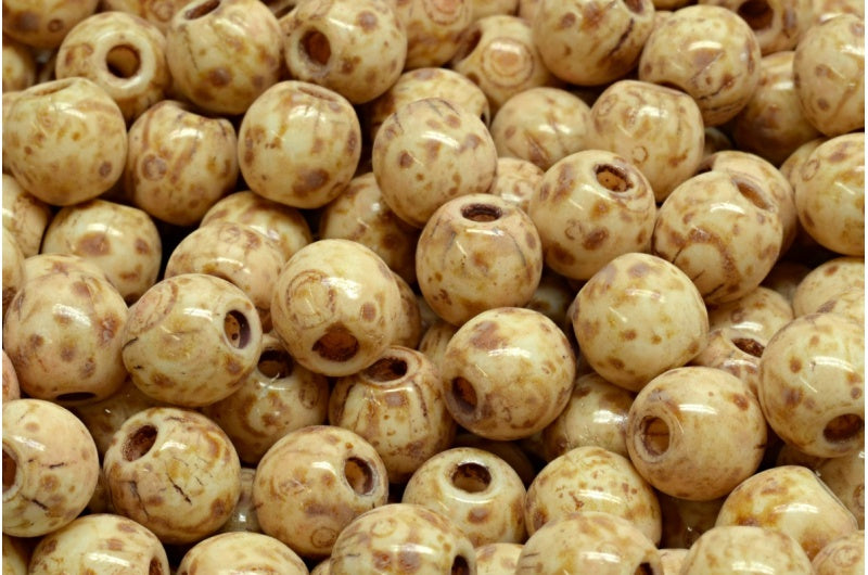 半圆形 Bedas,白色石灰华米色石灰华斑点(02010-86800-33301),玻璃,捷克共和国