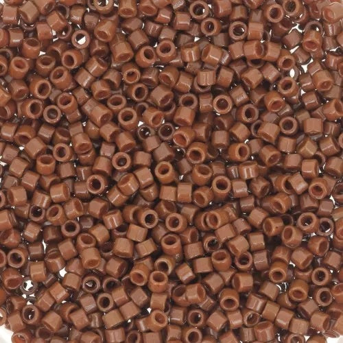 Miyuki DELICA Seed Beads Rocailles, Duracoat Opaque Cognac (DB2142), Glass, Japan