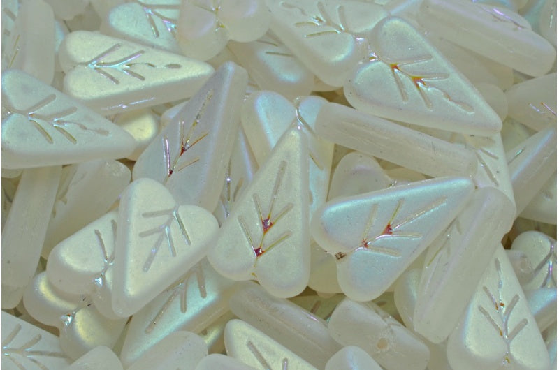 ハートリーフビーズ、クリスタルマットABフル(2Xサイド)(00030-84100-28703)、ガラス、チェコ共和国