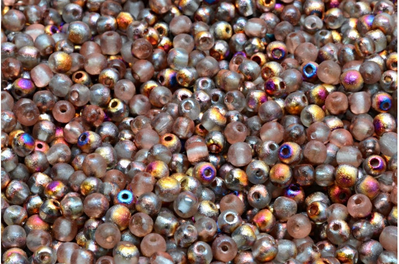 ラウンドドラックビーズ、クリスタルエッチングスリペリット(00030-etch-29501)、ガラス、チェコ共和国