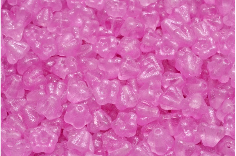 Bell Flower Beads, Crystal Pink (00030-542002), Glass, Czech Republic