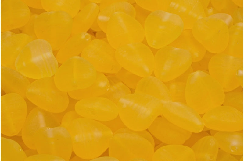 ハートビーズ、R0911 マット (R0911-84100)、ガラス、チェコ共和国