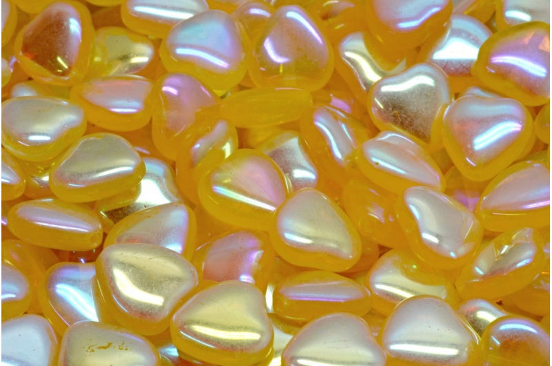 ハートビーズ、R0911 Ab Full(2X Side)(R0911-28703)、ガラス、チェコ共和国