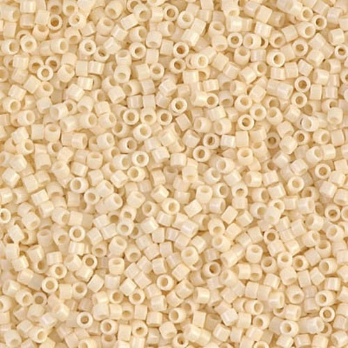 Miyuki DELICA Seed Beads Rocailles, Opaque Cream (DB0732), Glass, Japan