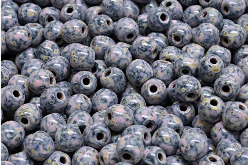 セミラウンドベダス、ブラックトラバーチンウォームパープルスポット(23980-86800-33304)、ガラス、チェコ共和国