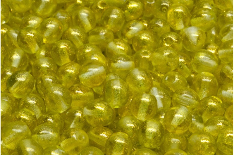 Round Druck Beads, Crystal 541009 (00030-541009), Glass, Czech Republic