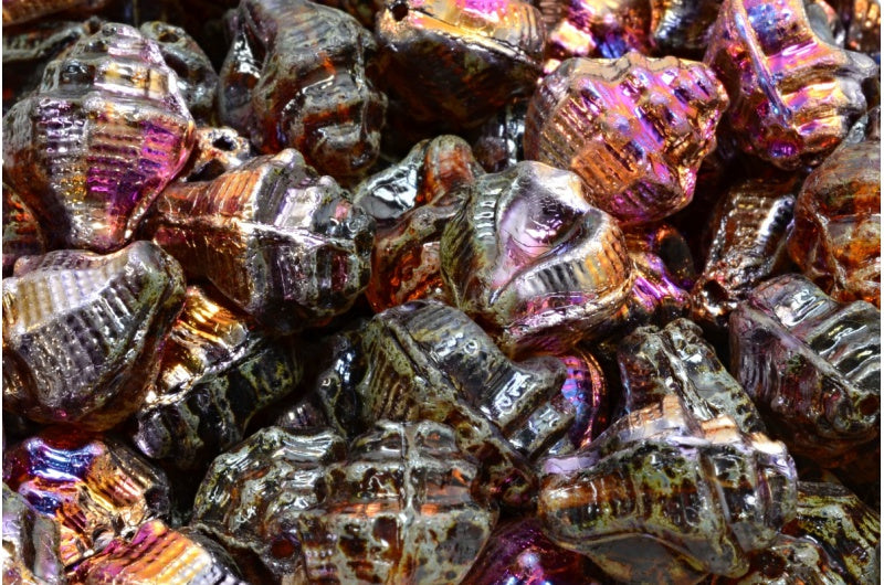 ミュレックスシェルビーズ、クリスタルトラバーチンスリペリット(00030-86800-29501)、ガラス、チェコ共和国