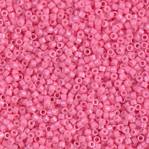 Miyuki DELICA Seed Beads Rocailles, Dyed Opaque Rose (DB1371), Glass, Japan