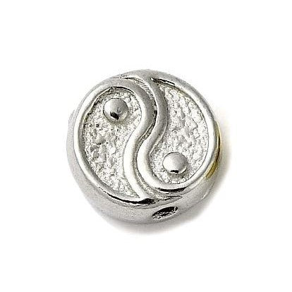 Decorative part - metal bead, approx. 7 x 3 mm, hole diameter approx. 1 mm, Stainless Steel 304