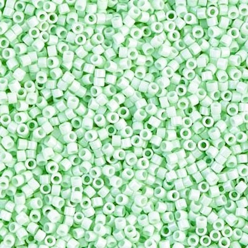Miyuki DELICA Seed Beads Rocailles, Opaque Light Mint Green (DB1496), Glass, Japan