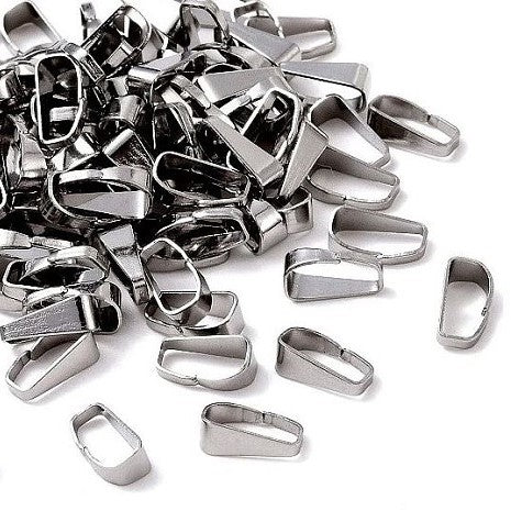 Pendand Bail, approx. 7 x 2.5 x 3.5 mm, Stainless Steel 304